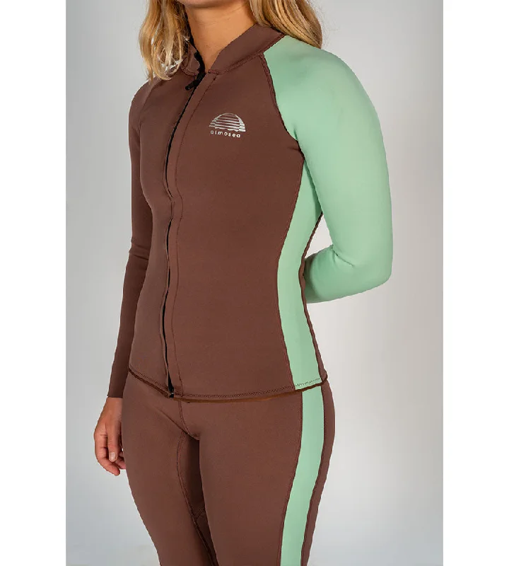 wetsuits with high insulation for warmth-Front Zip Jacket Mint Slice