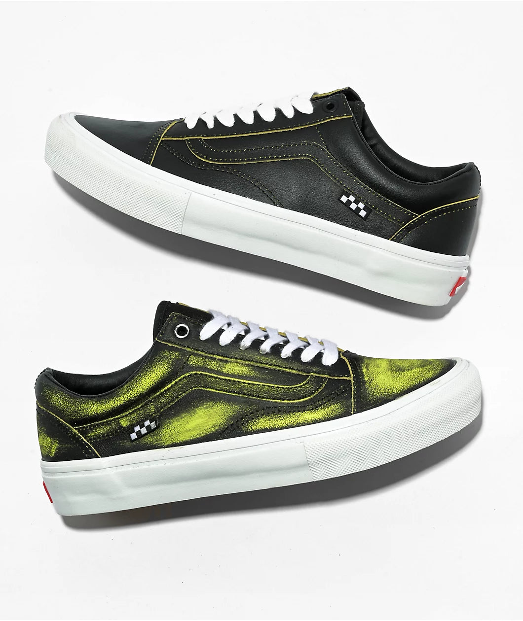 surfboards with reduced water drag for speed-Vans Skate Old Skool Wearaway Black/Lime