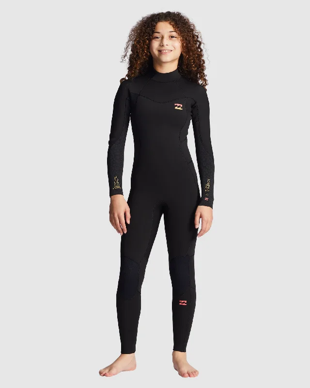 wetsuits for water sports in cold conditions-Girls 6-14 3/2mm Synergy Back Zip Wetsuit