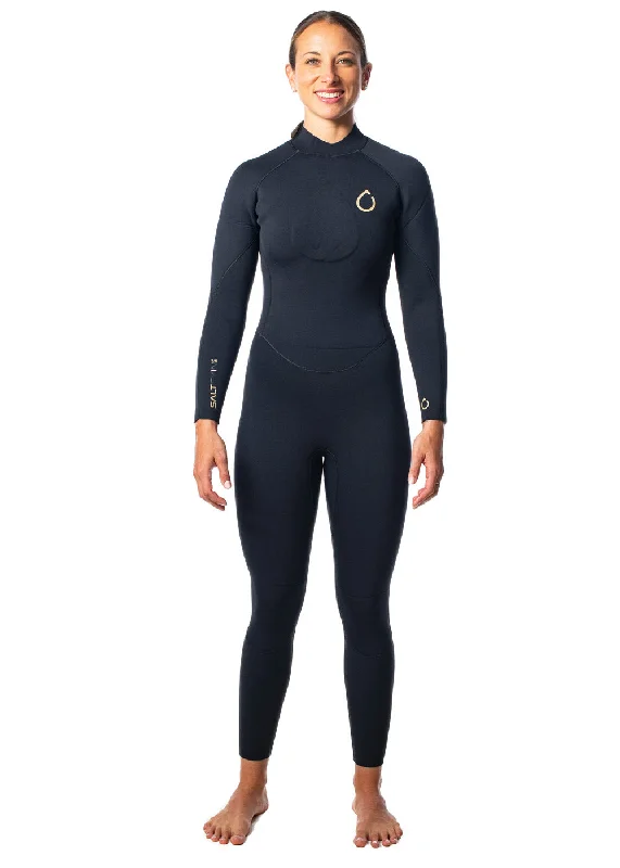 wetsuits for maximum comfort in cold water-SALT Womens 3/2mm Back Zip Wetsuit