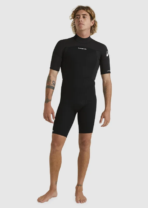 wetsuits for better movement in water-Quiksilver Mens Prologue 2mm BZ FL Spring Suit Wetsuit