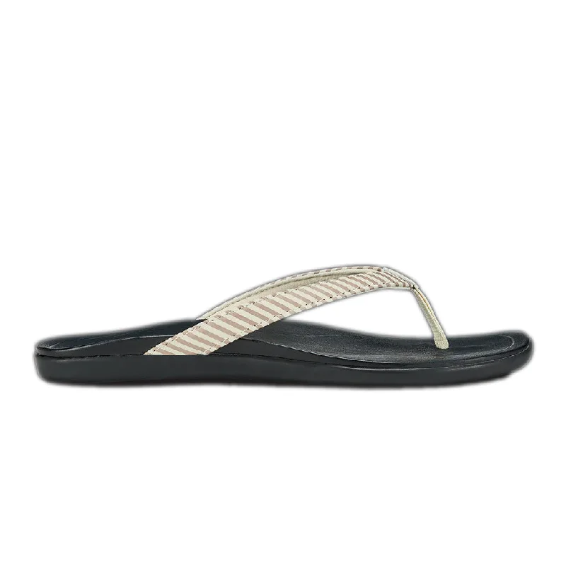 surfboards for excellent wave-catching-Olukai Womens Ho‘opio Bone Stripe Sandal